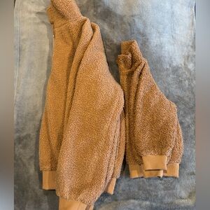 Cozy Tan Sherpa pullover Mommy & Me